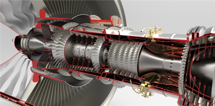 JetEngine喷气发动机三维建模图纸STP格式0
